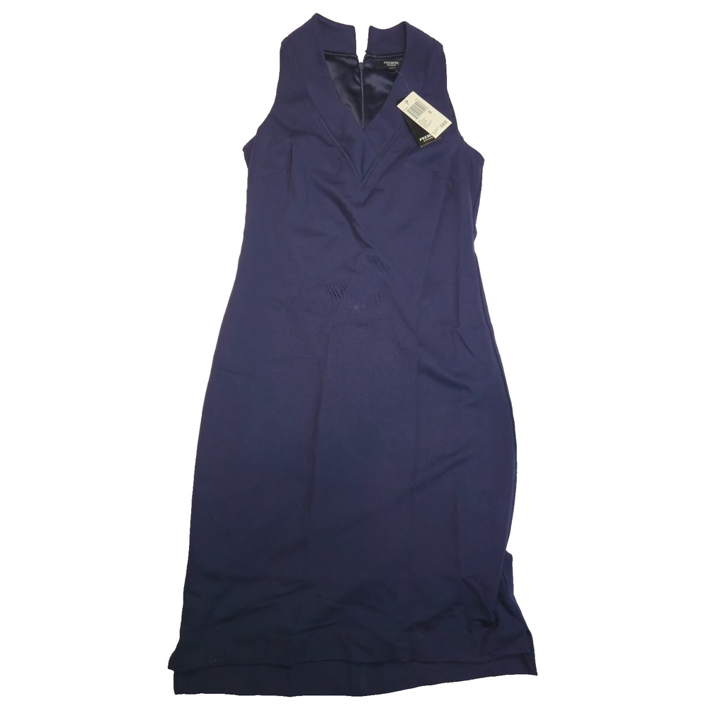 Premise Sheath Dress Womens Size XS Navy Blue Sleeveless Lined Stretch NWT